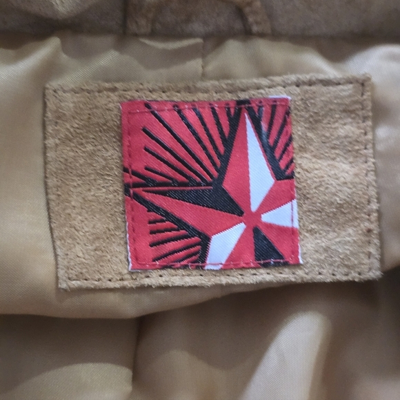 Marlboro Miles Gear Vintage 90s Tan Suede Leather XL Fringe Jacket Satin Lined - Picture 8 of 11